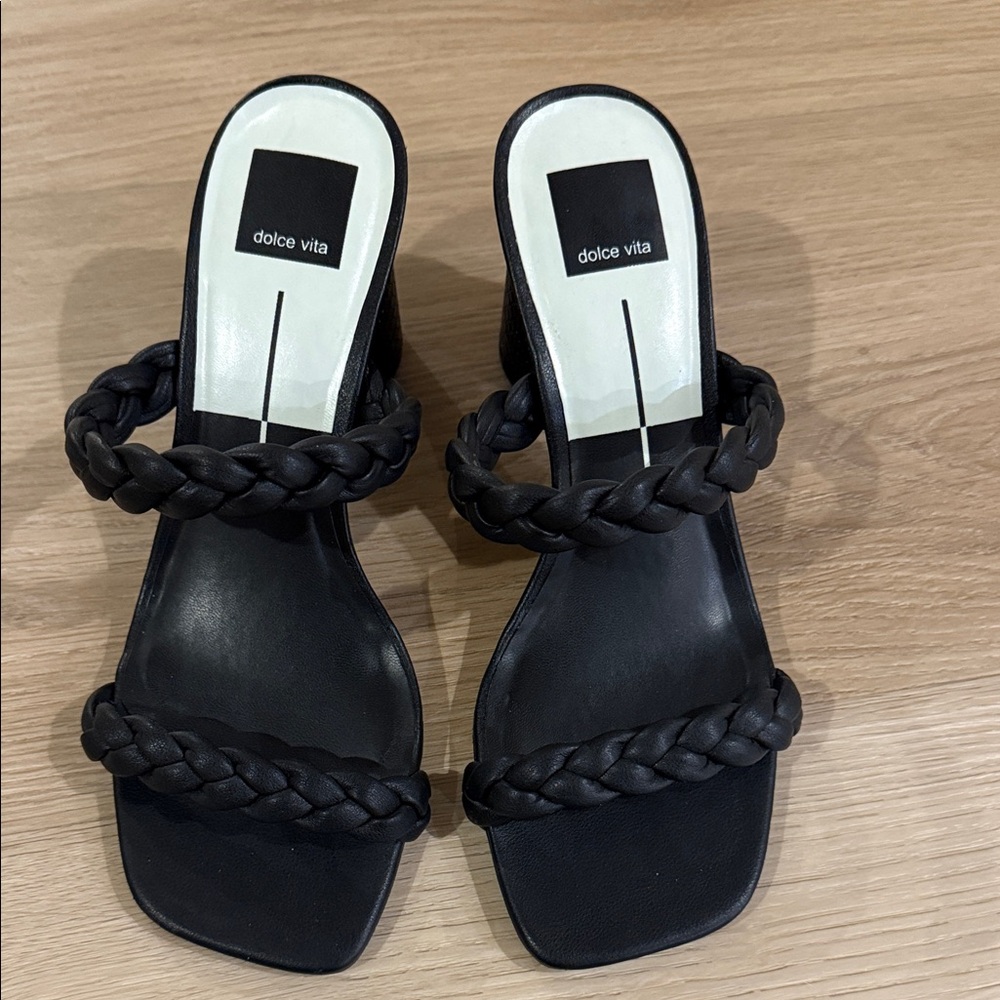 Like NEW - Dolce Vita Black Braided Heeled Sandals - Size 8